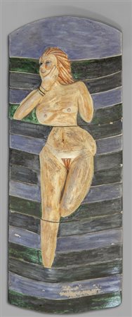 Nudi femminili nel mare, coppia di placche in 