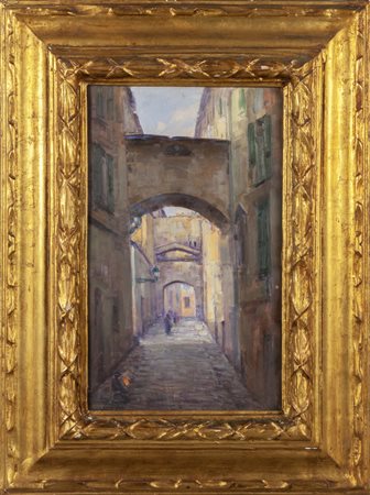 ETTORE MORTEO (1874-1939) <br>Piccapietra<br>olio 