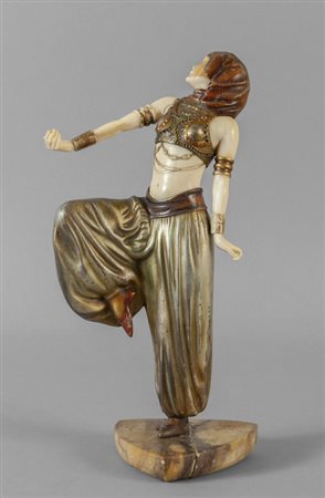 Scultura Decò in avorio e bronzo, inizi 