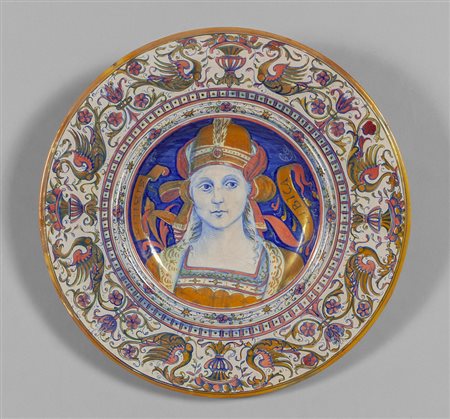 Piatto in ceramica lustrata, Faenza 