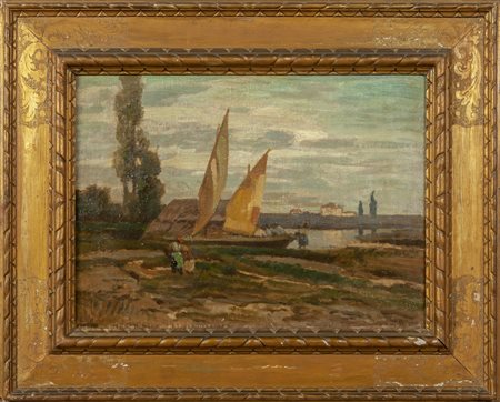 "Vita lagunare" olio<br>cm. 55x40