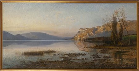 J.Ragnius <br>"Veduta lacustre" olio, 