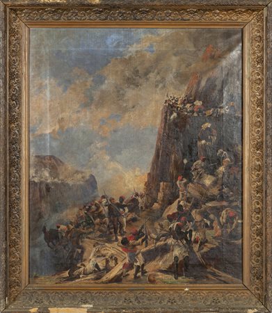 "La battaglia di Amba Alagi" <br>olio, inizi 