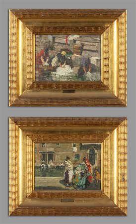 ERMA ZAGO (1880-1942) <br>Lavandaie e donne lungo 