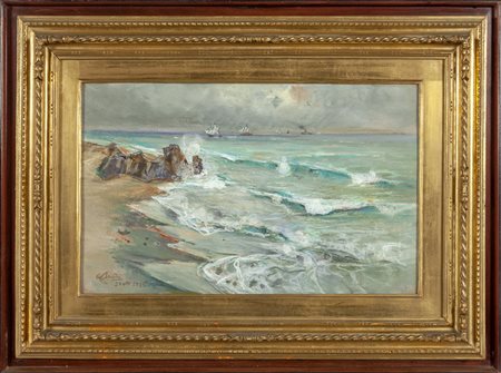 GIUSEPPE CASCIARO (1863-1945) <br>Marina con 