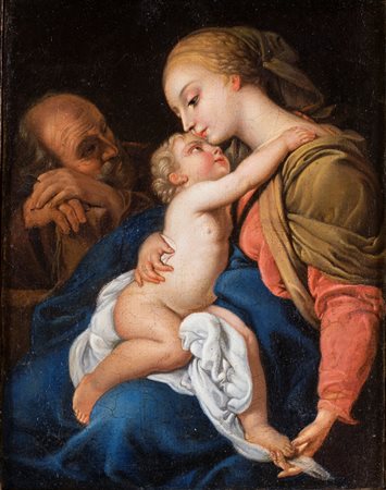 Pompeo Batoni (cerchia) - Sacra Famiglia - olio su tela - cm 28x22