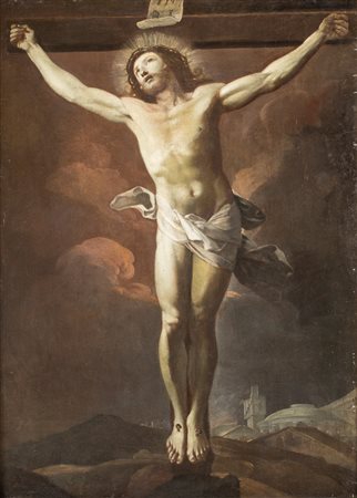 Scuola bolognese del XVII secolo - Cristo Crocifisso - olio su tela - cm 136x97