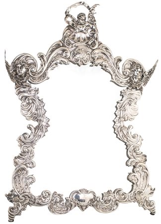 Grande specchiera da tavolo in argento 950/1000, Vienna, 1840 ca. - con...