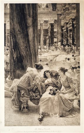 da Lawrence Alma-Tadema - Le terme di Caracalla - acquatinta - cm 75x47 con...