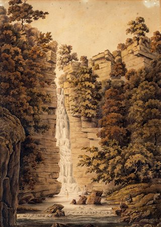 Anonimo del XIX secolo - Cascata di Cavagrande del Cassibile nella Sicilia...