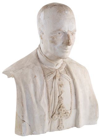 Busto in gesso, prima metà del XX secolo - raffigurante Papa Benedetto XV,...