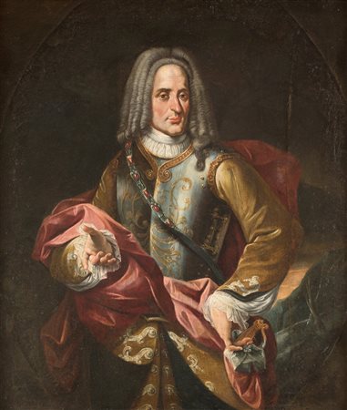 Scuola napoletana del XVII secolo - Personaggio borbonico - olio su tela - cm...