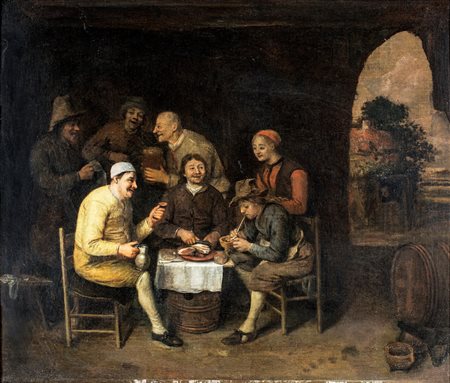 Philips de Koninck - Interno di osteria - olio su tela - cm 55x68