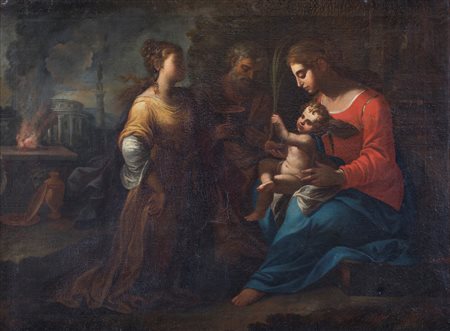 Scuola romana del XVII secolo - Matrimonio mistico di Santa Caterina - Sacra...