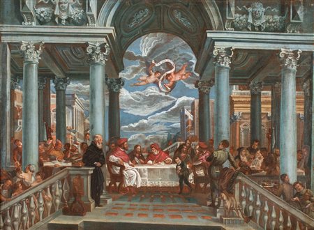 Paolo Caliari detto Il Veronese (cerchia) - La cena di San Gregorio Magno -...