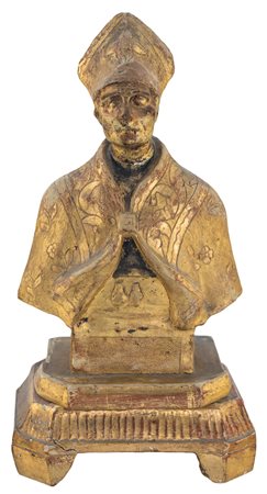 Piccolo busto in legno dorato, fine del XIX secolo - raffigurante San...