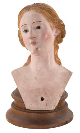 Testina in terracotta policroma, Italia meridionale, fine del XVIII secolo -...