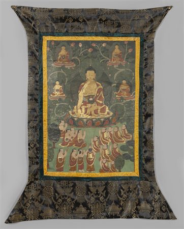 Mandala raffigurante cinque divinità, Cina fine 