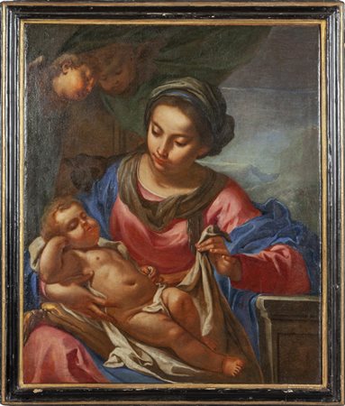 Scuola italiana sec.XVII "Madonna con Bambino" 