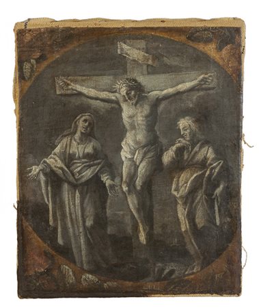 Scuola genovese sec.XVII "Crocefissione" 
