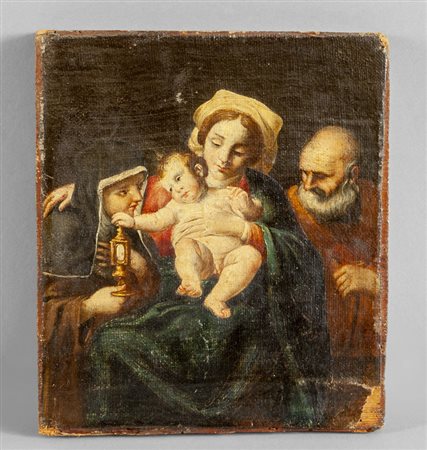 Scuola italiana sec.XVIII "Sacra Famiglia con 