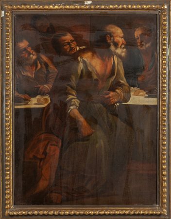 Scuola fiamminga sec.XVII "L'Ultima Cena" olio 