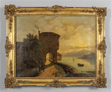 Scuola italiana sec.XIX "Veduta del lago di Como" 