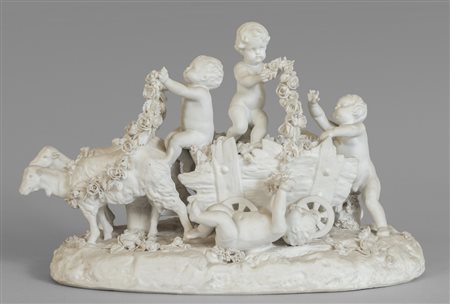 Carro con putti trainato da caproni, gruppo in 