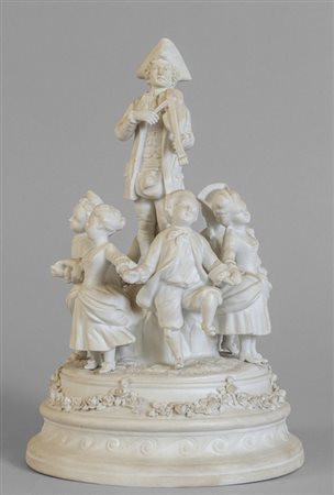 Festa danzante, gruppo in biscuit marcato Sevres, 