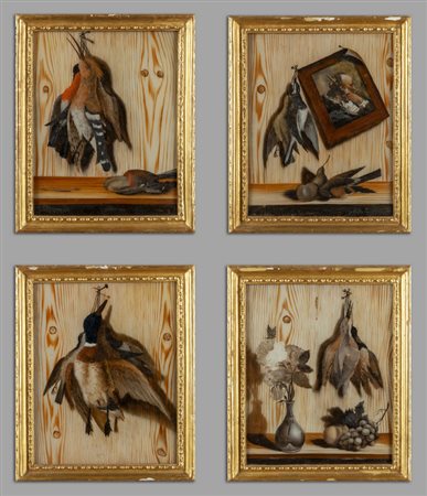 "Nature morte" quattro dipinti a trompe l'oeil su 