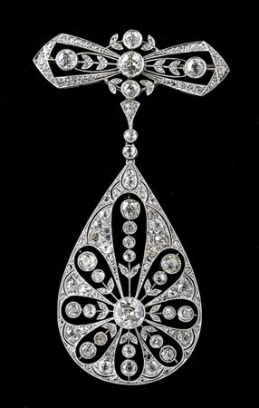 Spilla con diamanti taglio old mine