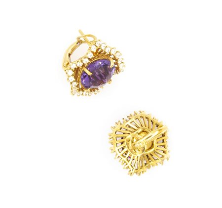 Orecchini con diamanti ed ametista 