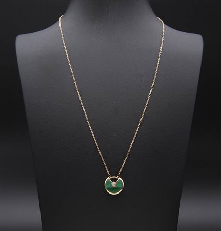 Collana con malachite e diamante, manifattura CARTIER 
