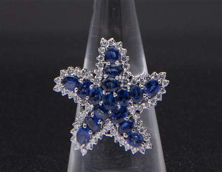 Anello con zaffiri e diamanti 