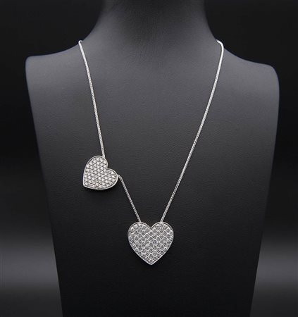 Girocollo con pendenti a cuore in diamanti 