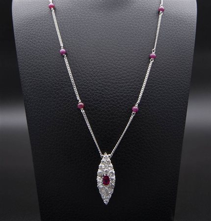 Girocollo con diamanti e rubini 