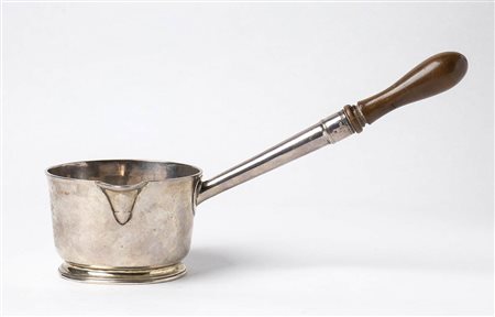 Brandy saucepan scozzese in argento - Edinburgo 1758,  argentiere James Gilliland, assaggiatore Hugh Gordon
