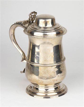 Tankard inglese georgiano in argento 925/1000 - Londra 1791, argentieri Peter & Ann Bateman