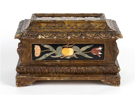 Cofanetto Grand Tour Italiano in legno e commesso di pietre dure -  XIX secolo