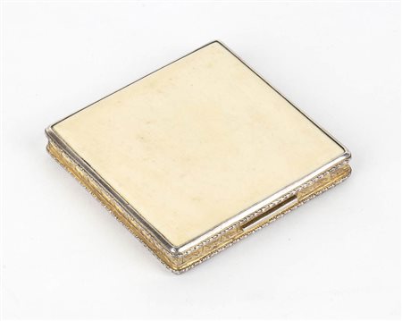 Portacipria italiano in argento e avorio - 1930-1940