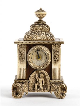 Orologio francese in avorio e tartaruga - fine XIX/inizio XX secolo