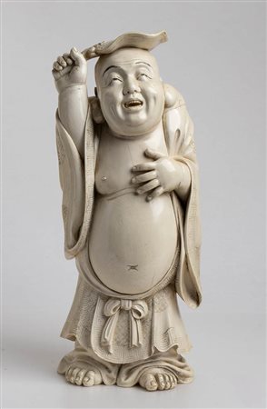 Okimono giapponese in avorio - periodo Meiji fine XIX secolo