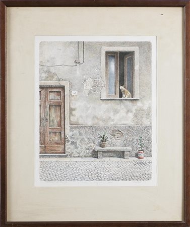 ANONIMO Senza titolo, 1983. Pastelli su carta. Cm 39x31. Prova di stampa in...