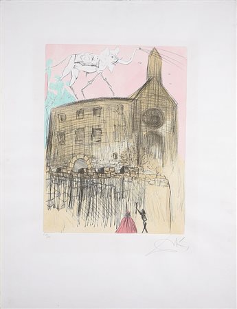 DALI' SALVADOR (1904 - 1989) Senza titolo. Litografia. Cm 40,5x30. "Misure di...