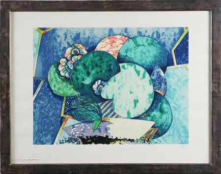 DOVA GIANNI (1925 - 1991) Uccelli verdi. Serigrafia. Cm 49x65. Tir. 14/150 in...