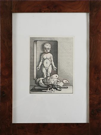 BODINI FLORIANO (1933 - 2005) Senza titolo, 1976. Litografia. Cm 25x19,5....