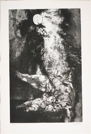 VESPIGNANI RENZO (1924 - 2001) Senza titolo, 1962. Acquaforte. Cm 41x27....