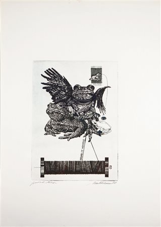 TRUBBIANI VALERIANO (n. 1937) Ranae et hominis, 1978. Acquaforte. Cm 50x70....