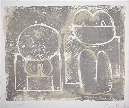 CASCELLA MICHELE (1892 - 1989) Senza titolo. Litografia. Cm 43x51. Dimensioni...