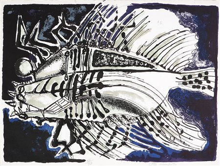 MINGUZZI LUCIANO (1911 - 2004) Senza titolo. Litografia. Cm 48x63. Dimensioni...